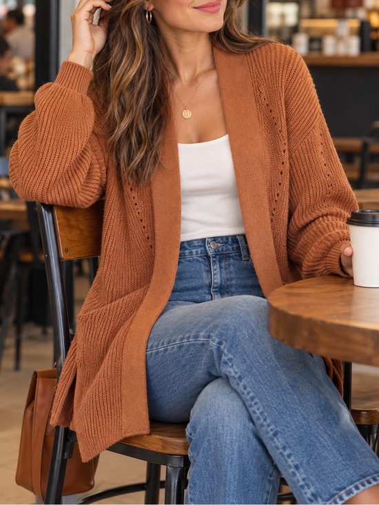 Universal Thread Sweaters - Warm Camel Brown Open Cardigan